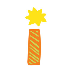Orange vector bright Letter isolated Capital I