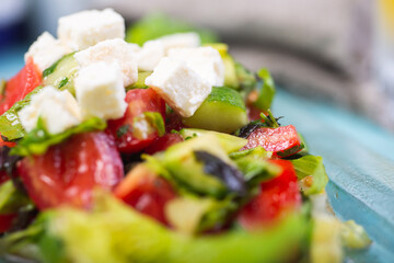 Fresh salad from chopped vegetables.