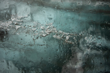 Air bubbles in glacier ice in iceland