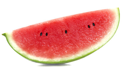 Half ripe watermelon isolated on a white background. Used for design. clipping path