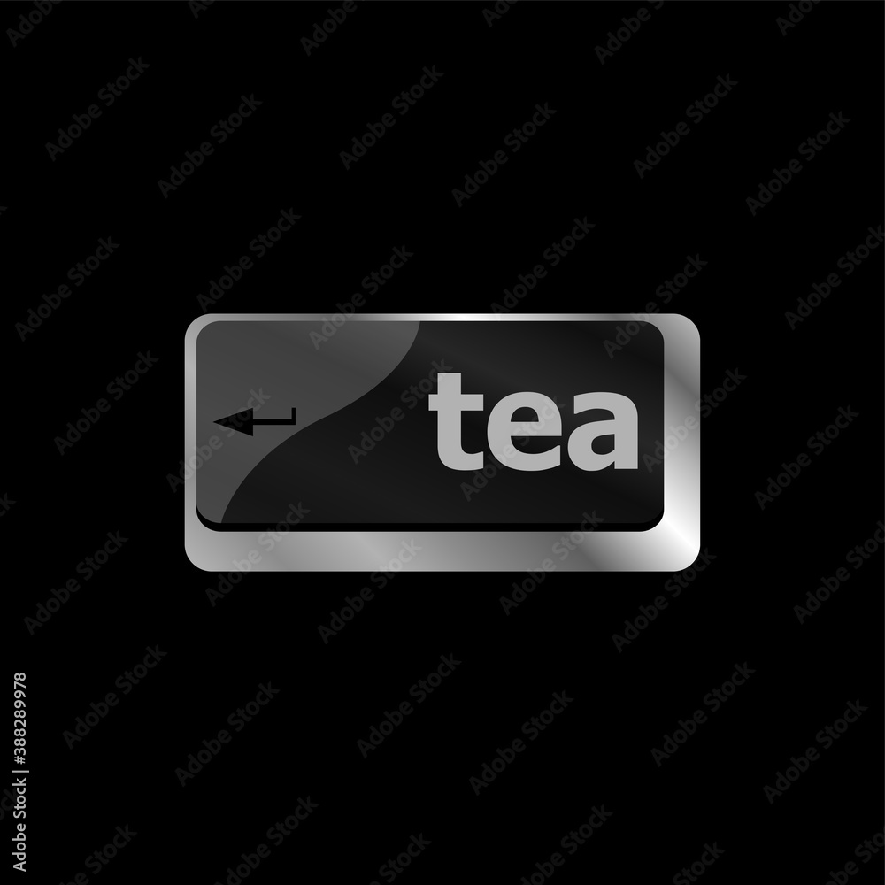 Poster computer keyboard keys with tea break button