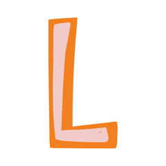 Orange vector bright Letter isolated Capital L 