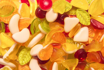 Assorted tasty gummy candies.