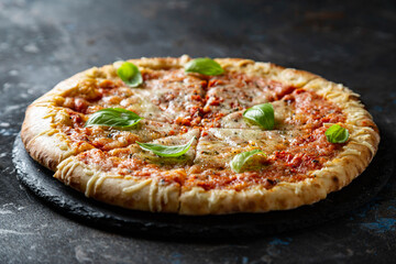 Margarita pizza with fresh basil