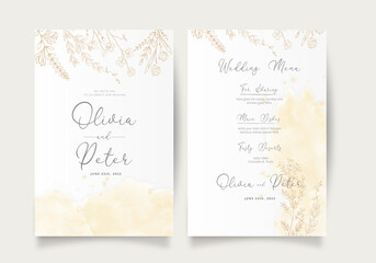 Fototapeta na wymiar Elegant floral wreath wedding card template. Vector illustration. EPS 10