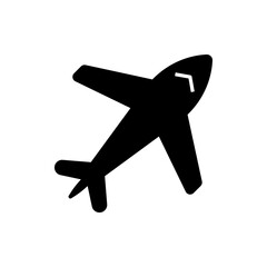 Obraz premium Airplane icon in full black style