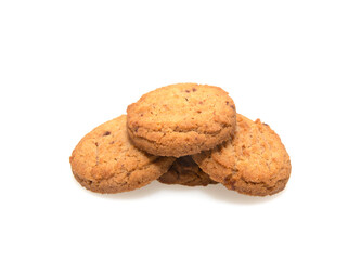 homemade shortbread cookie on white background