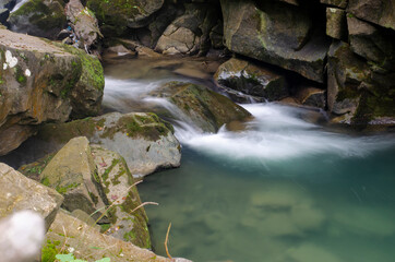 Fototapeta premium Beautiful mountain river in Carpathians