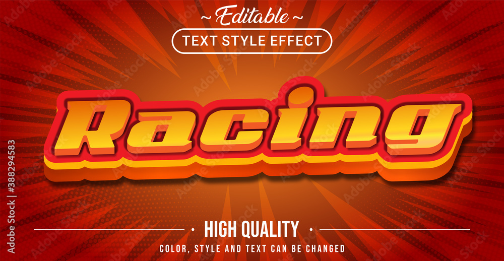 Poster Editable text style effect - Racing theme style.