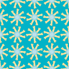 Naklejka na ściany i meble Trailing Gazania buds seamless illustration pattern. Treasure flower vector tileable background.