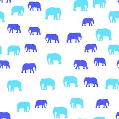 Seamless pattern with african elephants