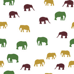Seamless pattern with african elephants