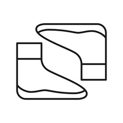 Neoprene socks for diving icon. Isolated vector illustration on white background. Editable stroke