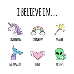 I believe in. vector illustration graphic design