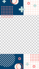 Memphis style story template. Illustration promotion marketing, graphic mockup for social media vector. Template collage geometry story