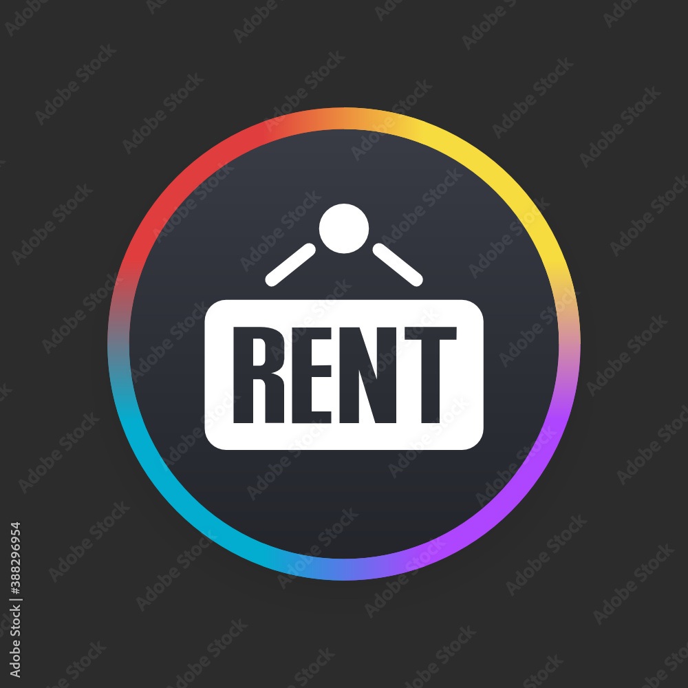 Wall mural rent sign