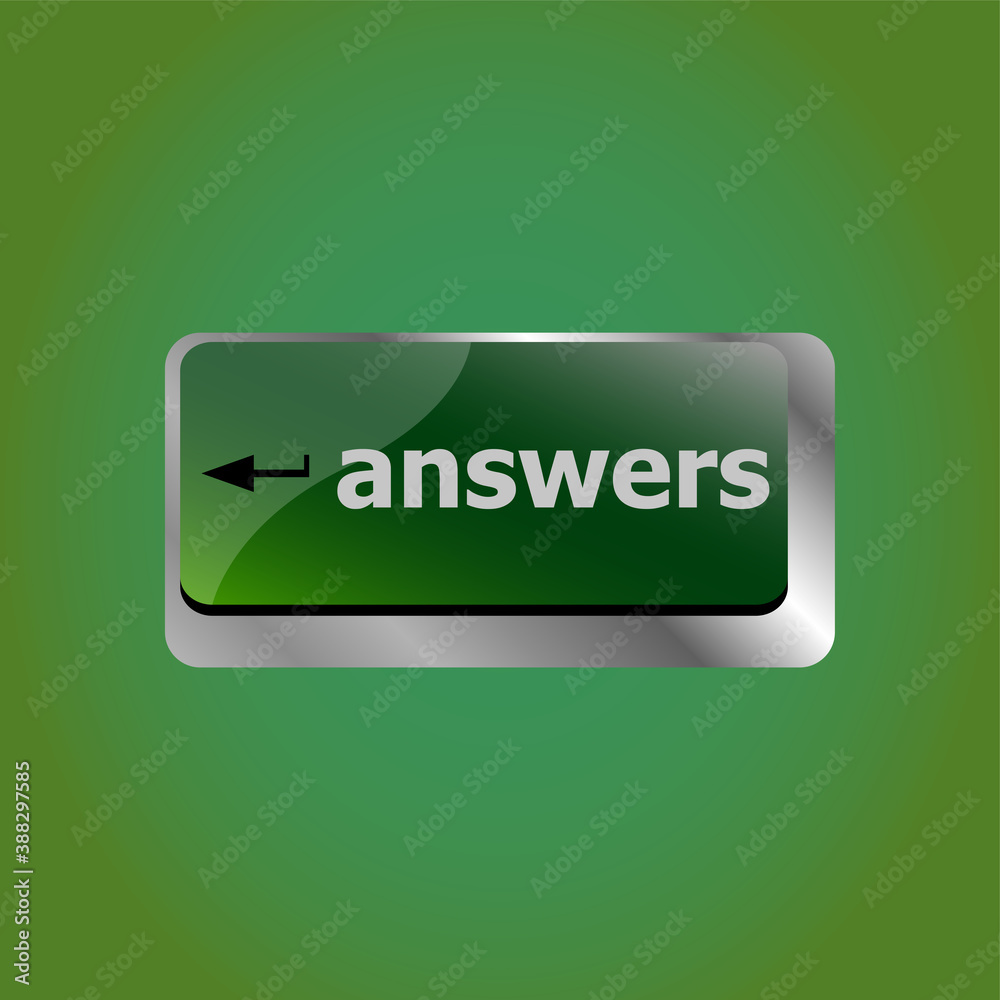 Poster get answers concept on the modern keyboard keys