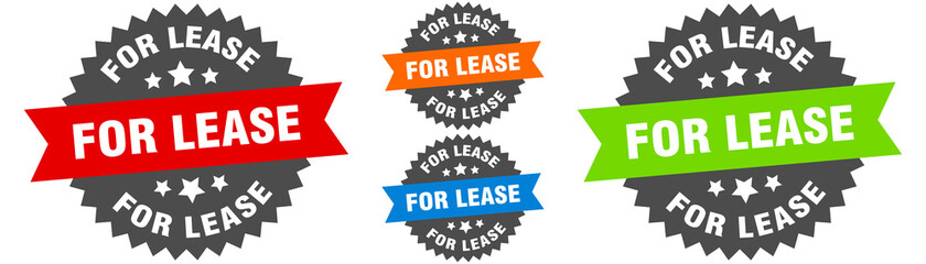 for lease sign. round ribbon label set. Seal