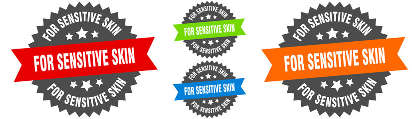 Obraz premium for sensitive skin sign. round ribbon label set. Seal