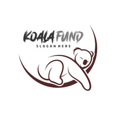 Obraz premium Koala logo design vector. Illustration design koala logo template. Icon Symbol
