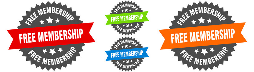 Obraz premium free membership sign. round ribbon label set. Seal