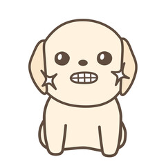 歯磨きをした子犬