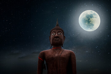 buddha statue in the night