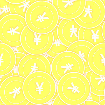 Chinese yuan gold coins seamless pattern. Good-loo