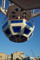 Ferris wheel metal structures on the embankment of Berdyansk.