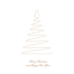 Christmas card with tree. Vector illustration