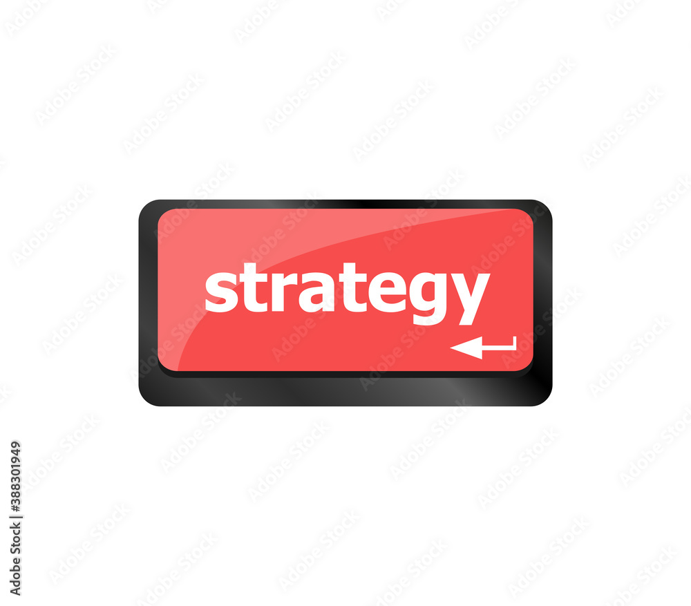 Poster strategy button on computer keyboard key button