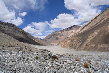 landscape in the himalayas near pangong lake