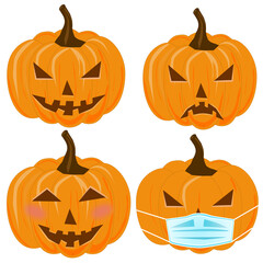 Halloween pumpkins have different moods.