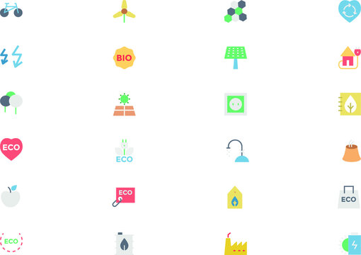 
Ecology Colored Vector Icons 
