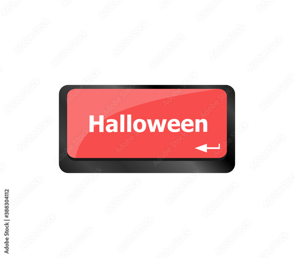 Poster computer keyboard key with key halloween button