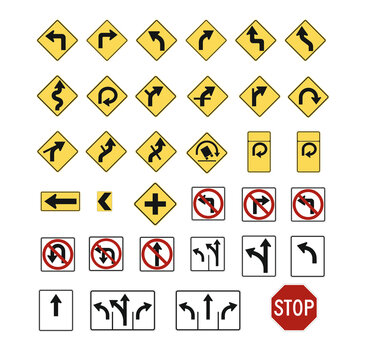 US ROAD SIGNS, WARNING AND DANGER SIGNS