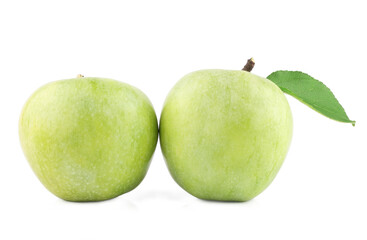 Green apples isolated on the white background