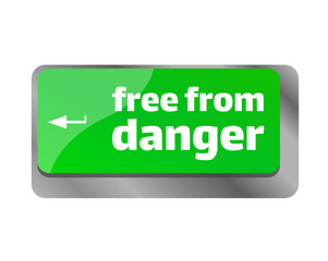 Free from danger . Close up of keyboard, enter computer key.