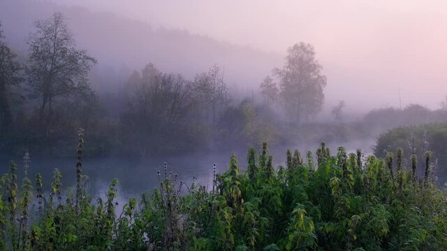 River of Sars during sunrise. Bashkir Republic, Russia.