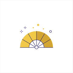 Open Fan icon. A traditional accessory of Japanese and Chinese culture. Vector illustration in flat style isolated on a white background