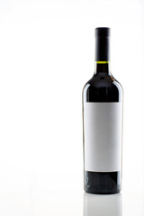 bottle of wine on a white background
