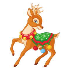 Christmas reindeer cartoon vector illustration