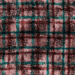 Abstract Grunge Textured Stylish Plaid Seamless Pattern Elegant Concept Perfect for Fabric Print Trendy Fashion Colored Design