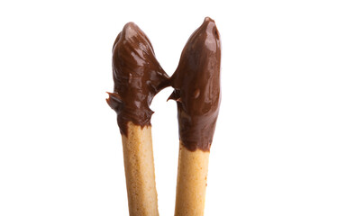 biscuit stick with chocolate cream isolated