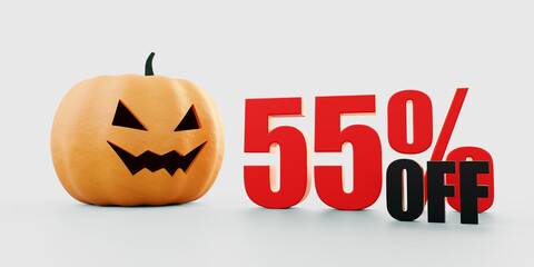 55 percent off on Halloween sale wide banner