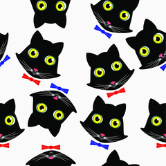 Seamless pattern with cat faces.