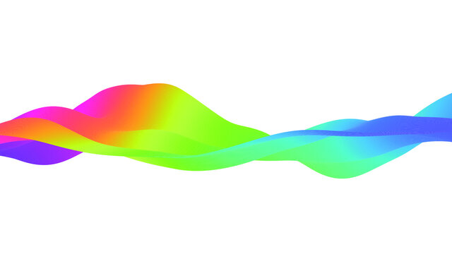 Abstract wavy background with modern rainbow gradient colors. Trendy liquid design. Motion sound wave. Vector illustration for banners, flyers and presentation.