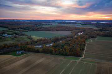 Drone Sunrise in Plainsboro Princeton New Jersey