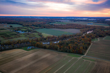 Drone Sunrise in Plainsboro Princeton New Jersey