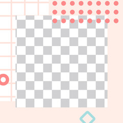 Memphis style post. Trendy abstract social media post template. Social media memphis post, trendy style promotion. Vector illustration